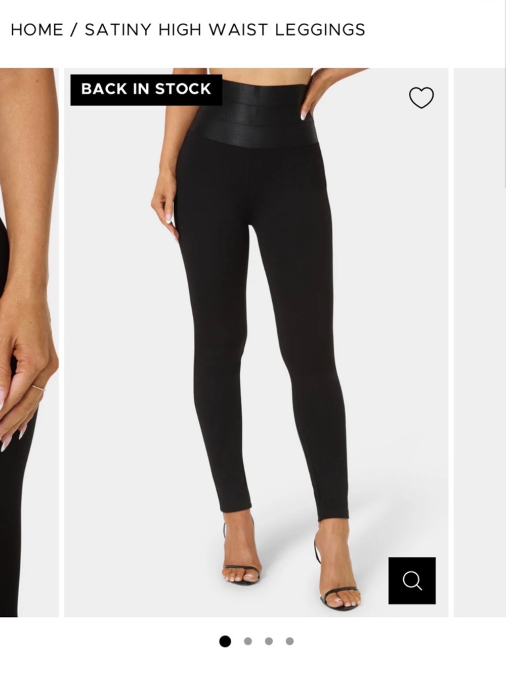 Bebe Satiny High Waist Leggings - Black
